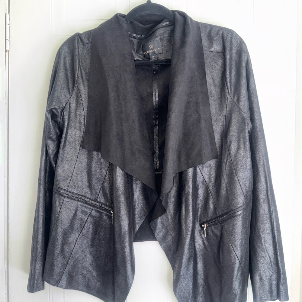 Worthington Black Waterfall Blazer
